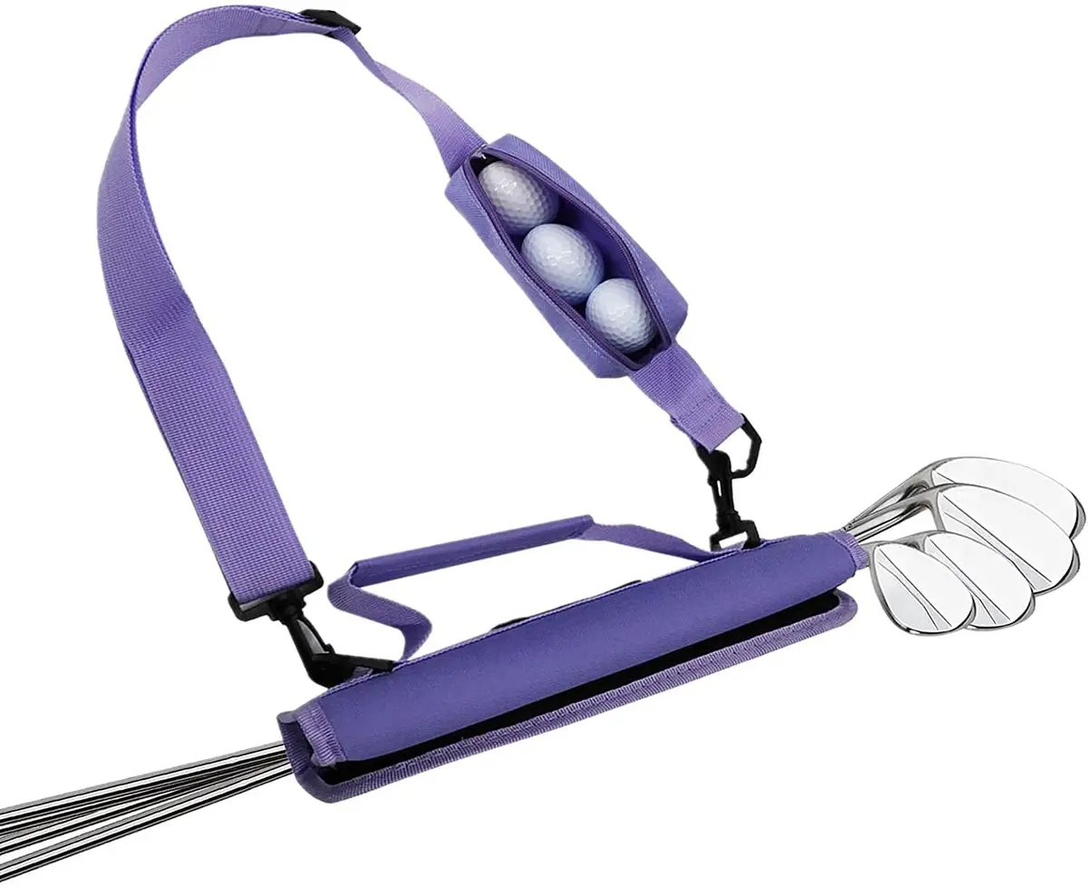Scott Edward Lightweight Sunday Golf Bag with Stand & Adjustable Strap, 7 Dividers (Purple) - main product image