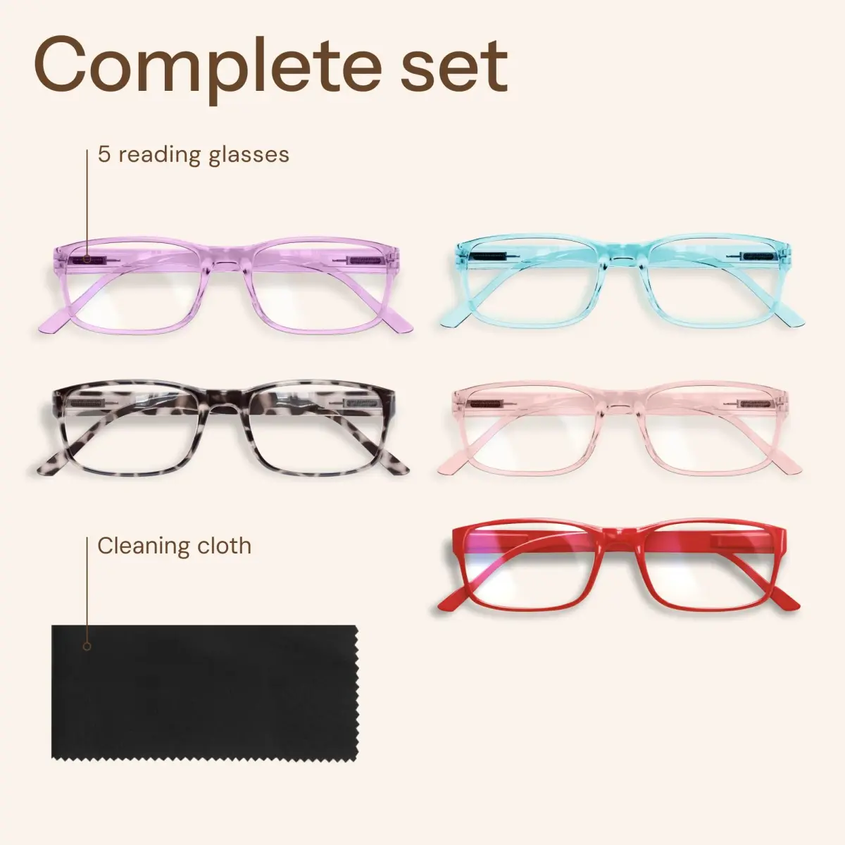 Gaoye Blue Light Blocking Reading Glasses with Spring Hinges, 5-Pack Mix Color 2, 1.75 Diopter - view 8