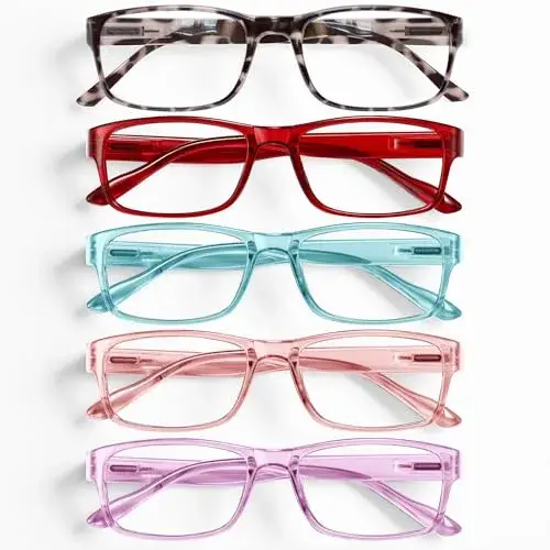 Gaoye Blue Light Blocking Reading Glasses with Spring Hinges, 5-Pack Mix Color 2.25 - main product image