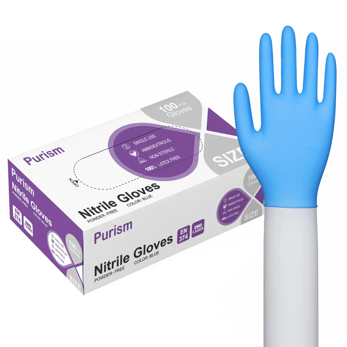 Daddy's Choice Disposable Blue Nitrile Gloves Large | Powder-Free, Latex-Free, Puncture-Resistant - main product image
