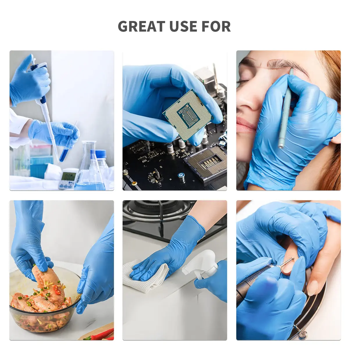 Daddy's Choice Disposable Blue Nitrile Gloves Large | Powder-Free, Latex-Free, Puncture-Resistant - view 2