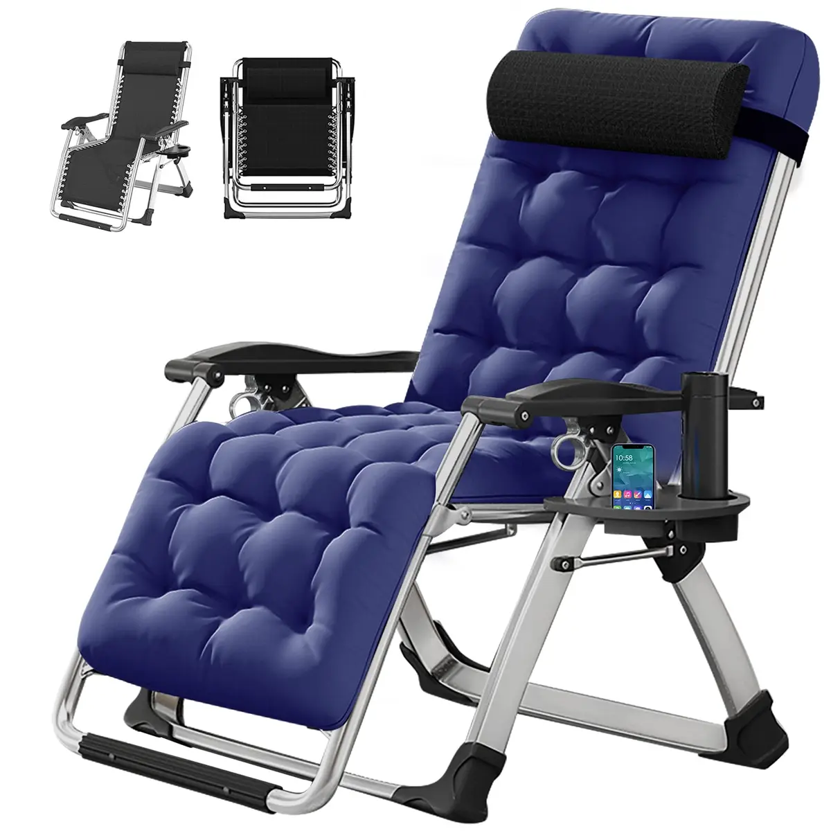 DoCred Zero Gravity Chair, Heavy Duty Folding Reclining Lounge Chairs | Supports 440 lbs, Adjustable & Portable - main product image