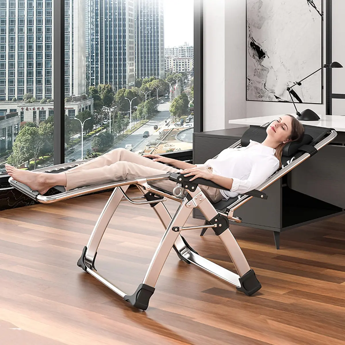 DoCred Zero Gravity Chair, Heavy Duty Folding Reclining Lounge Chairs | Supports 440 lbs, Adjustable & Portable - view 7