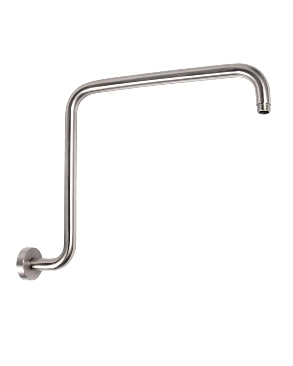 PHASAT S Shaped Shower Arm 42.3 cm (16.65 Inches) High Rise Brushed Nickel | Extends Showerhead Reach & Height - main product image