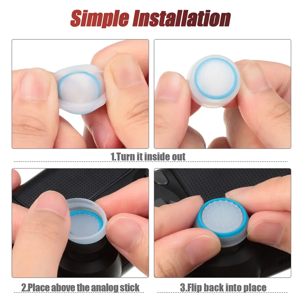 Zhanmai Controller Repair Kit Joystick Replacement Parts Button | Compatible with PS4 Controllers, Easy Installation, Complete Set - view 5