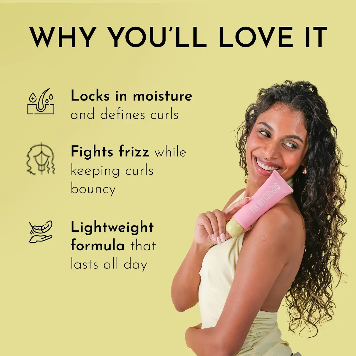 Fix My Curls Curl Defining Hair Gel | Sunflower Oil & Keratin | 100ml (3.5oz) | Strong Hold Curl Sculpting Gel - view 2