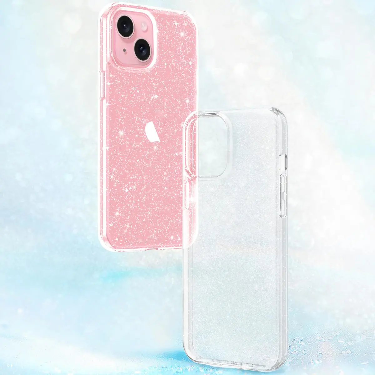 JJGoo Compatible with iPhone 13 Case, Clear Glitter Soft TPU Shockproof Bumper Cover, Sparkle Bling Sparkly Slim Women Girls Phone Case for iPhone 13, 6.1inch - view 3