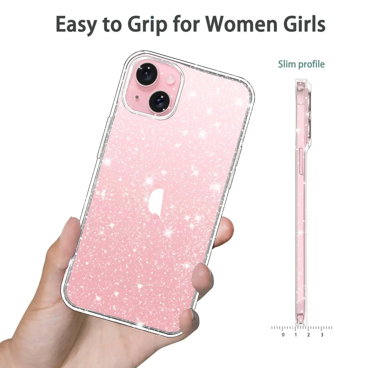 JJGoo Compatible with iPhone 13 Case, Clear Glitter Soft TPU Shockproof Bumper Cover, Sparkle Bling Sparkly Slim Women Girls Phone Case for iPhone 13, 6.1inch - view 4