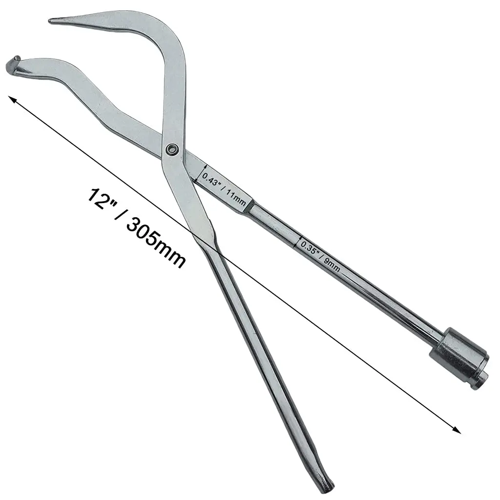 ESreake Brake Spring Pliers - Drum Brake Shoe Return Spring Installer & Remover, 12in (30.5cm), Chrome Steel - view 2