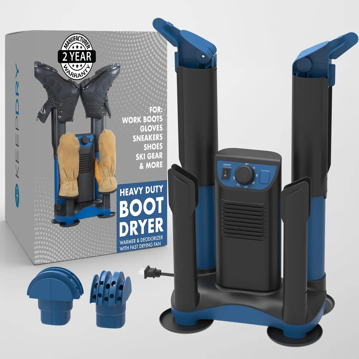 KEEPDRY Forced Heat Boot Dryer - Heavy Duty Shoe Dryer with Heat Switch & Timer - Quickly Dry Garments - main product image