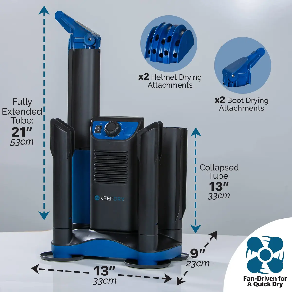 KEEPDRY Forced Heat Boot Dryer - Heavy Duty Shoe Dryer with Heat Switch & Timer - Quickly Dry Garments - view 2