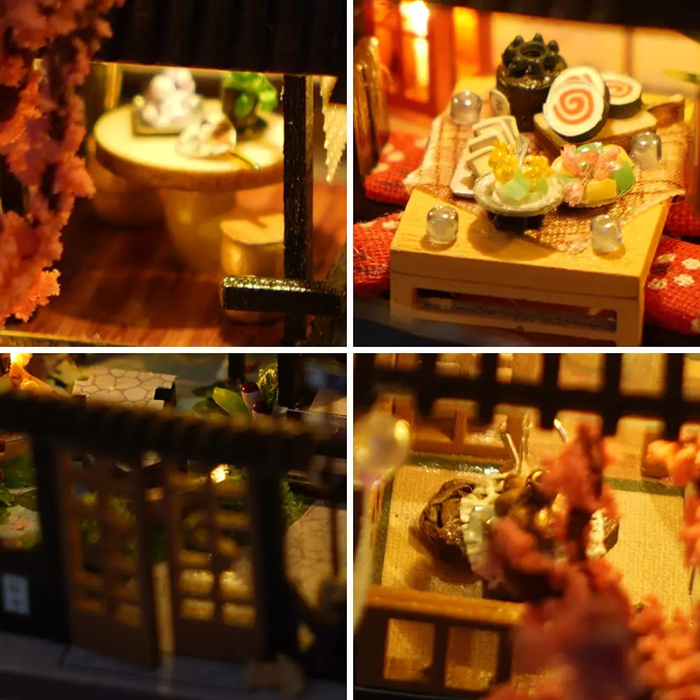 TOPBSFARNY Miniature Japanese House DIY Dollhouse Kit | 1.95" L x 1.47" W x 1.52" H (4.9cm L x 3.7cm W x 3.8cm H) - view 5
