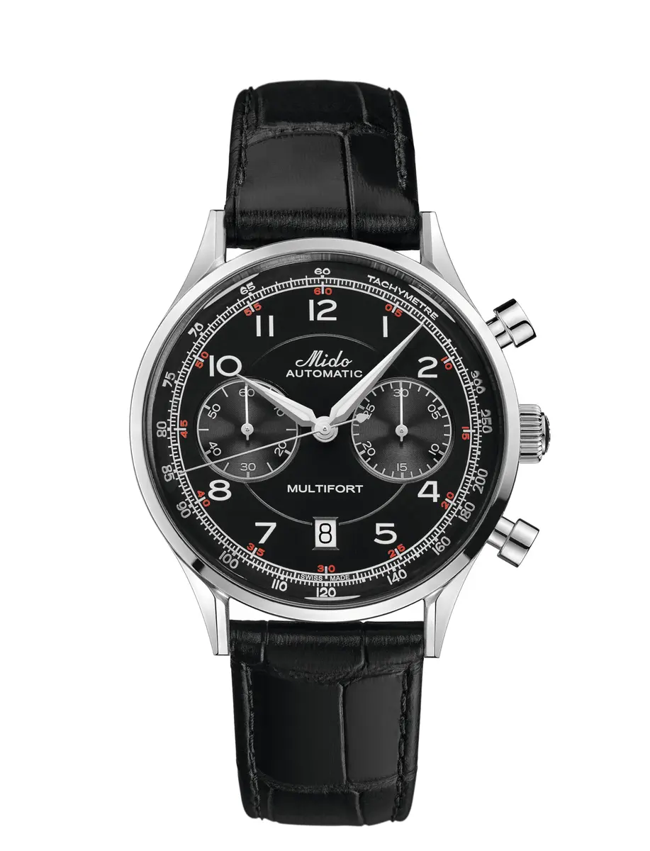 MIDO Multifort Patrimony Chronograph Swiss Automatic Watch for Men | Black Dial, 42mm Case - main product image