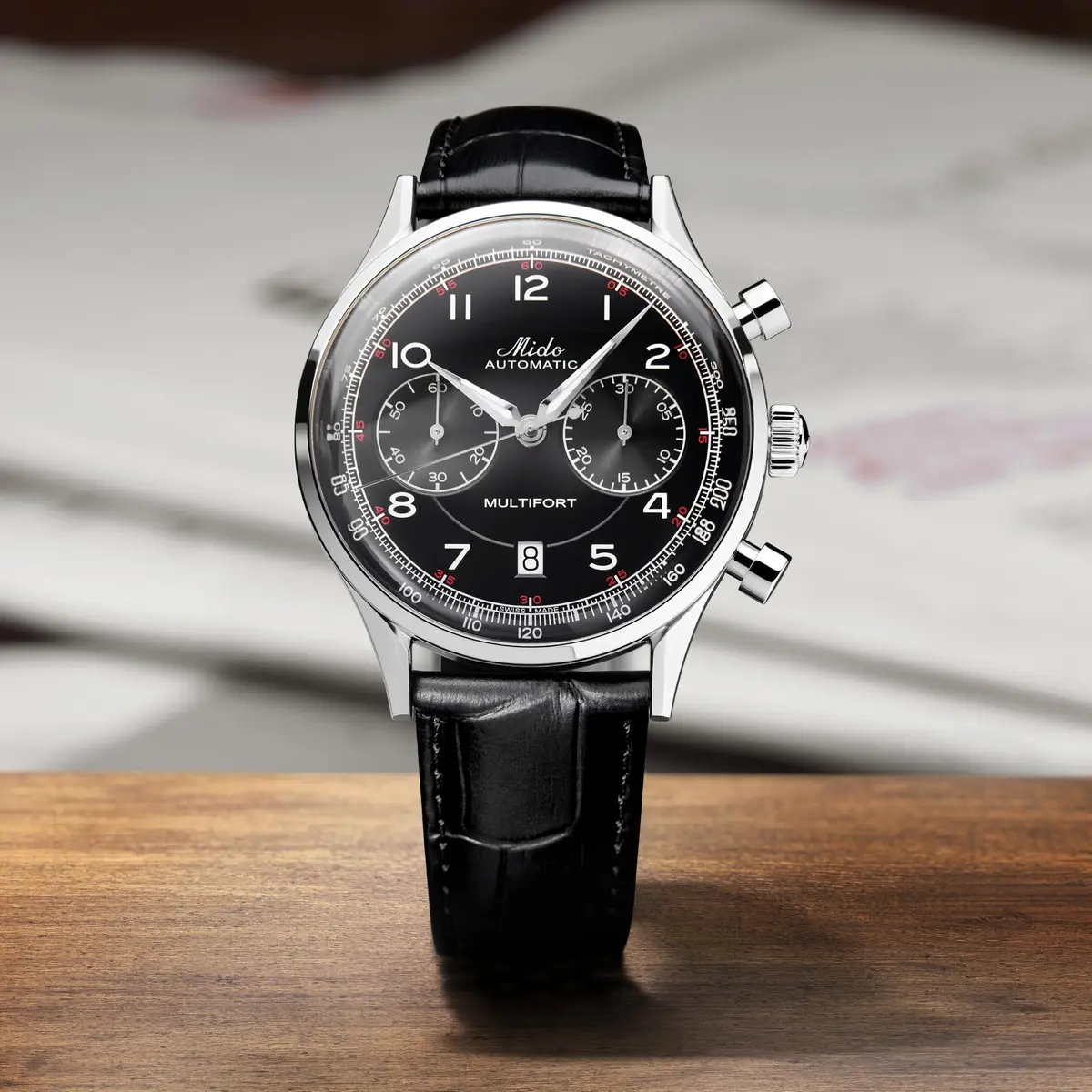 MIDO Multifort Patrimony Chronograph Swiss Automatic Watch for Men | Black Dial, 42mm Case - view 7