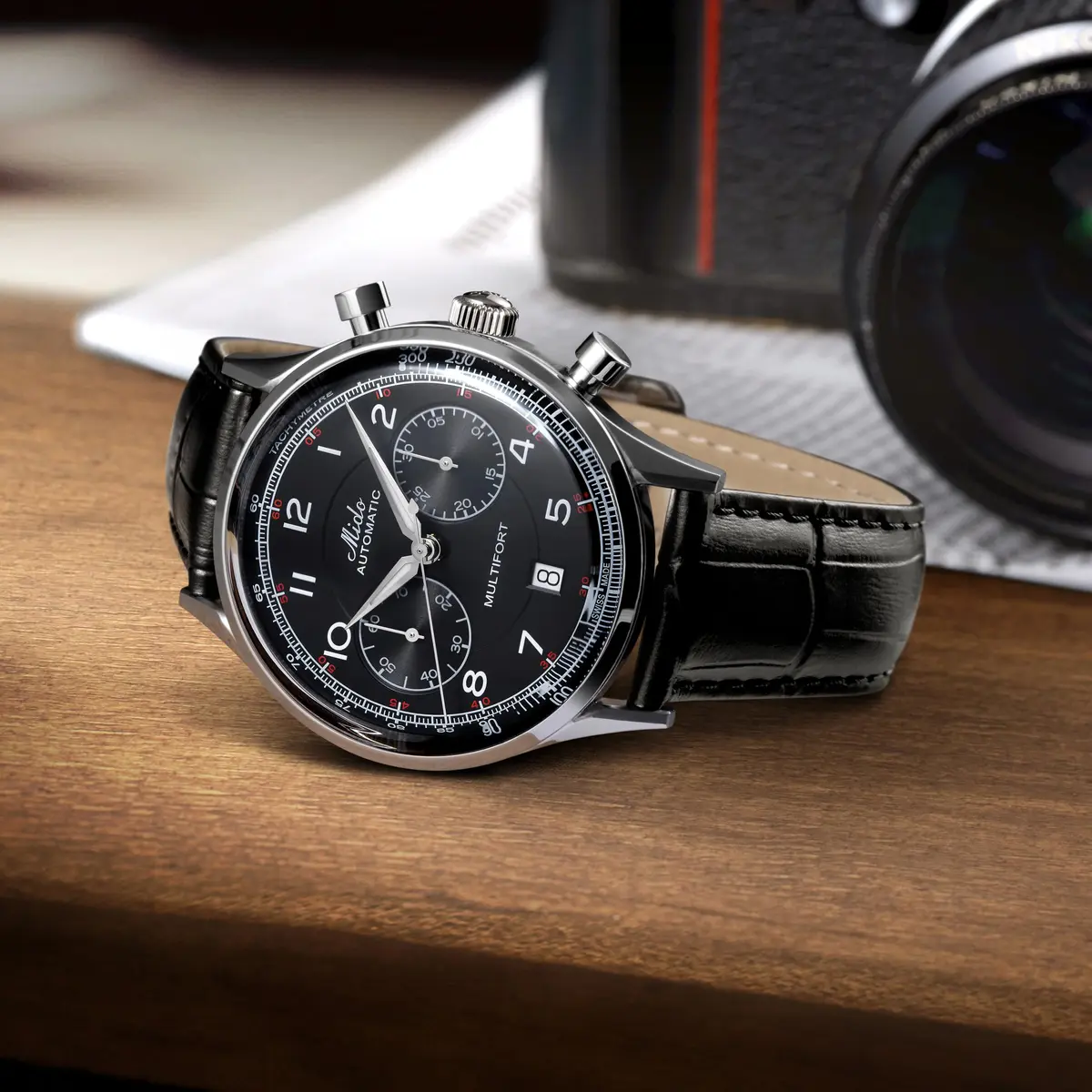 MIDO Multifort Patrimony Chronograph Swiss Automatic Watch for Men | Black Dial, 42mm Case - view 8