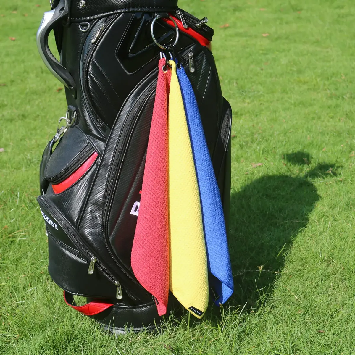 Handy Picks Microfiber Golf Towel 40.64cm (16") x 40.64cm (16") | Pack of 3 with Carabiner Clip & Waffle Pattern - view 3