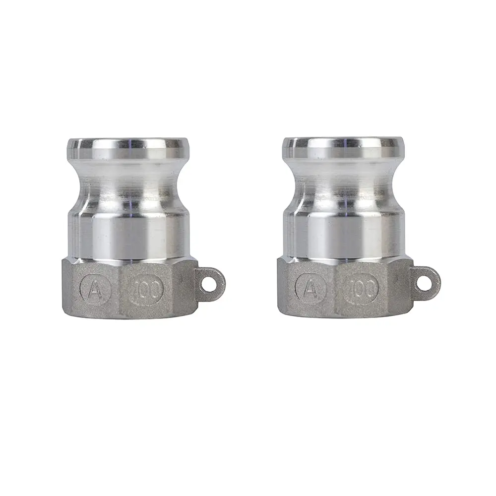 quafwia Aluminum Cam Lock Fittings (1" Part A) Male Adapter NPT, 2-Pack | MIL-A-A-59326 Standard - main product image