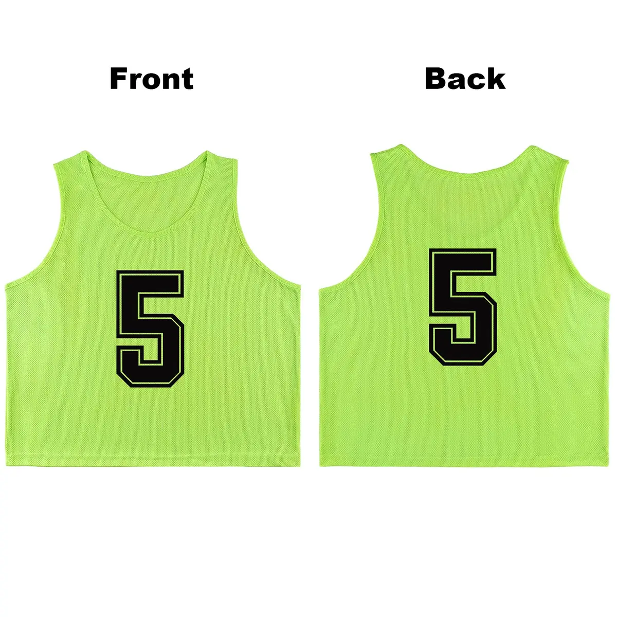 RE-HUO 12 Pack Numbered Scrimmage Vests for Sports | Breathable Polyester Mesh, 3 Sizes, 10 Colors, 1-48 Numbered, Unisex - view 2