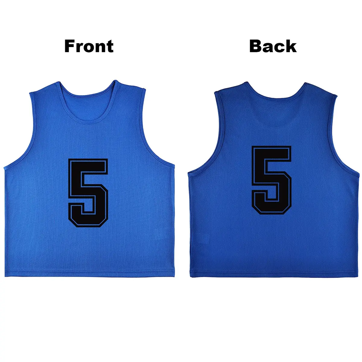 RE-HUO 12 Pack Numbered Scrimmage Vests for Sports | Breathable Polyester Mesh, Unisex, 3 Sizes, 10 Colors - view 2