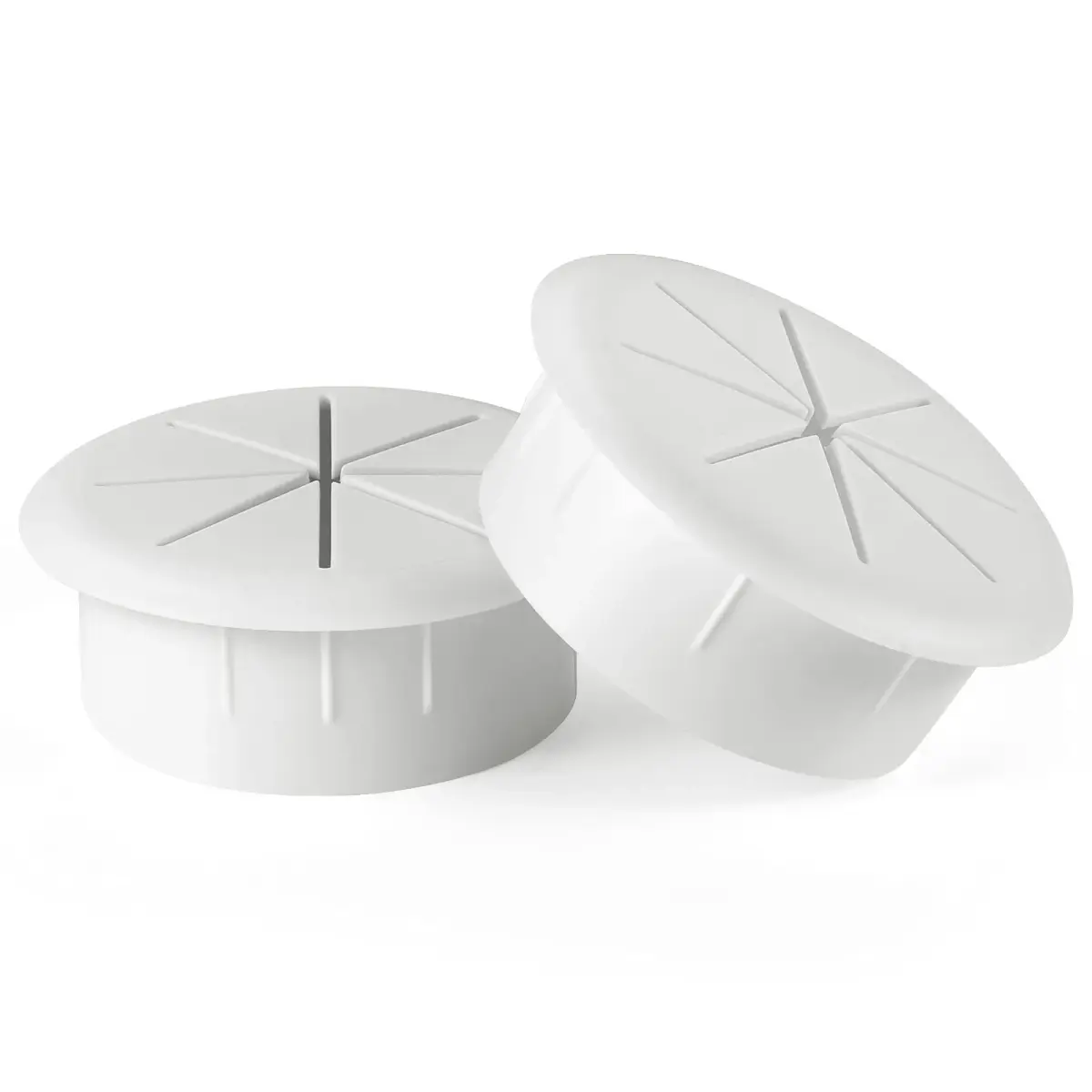 HYCC 2-Inch Flexible Desk Grommet - White (2 Pack) for Effective Wire Organization - main product image