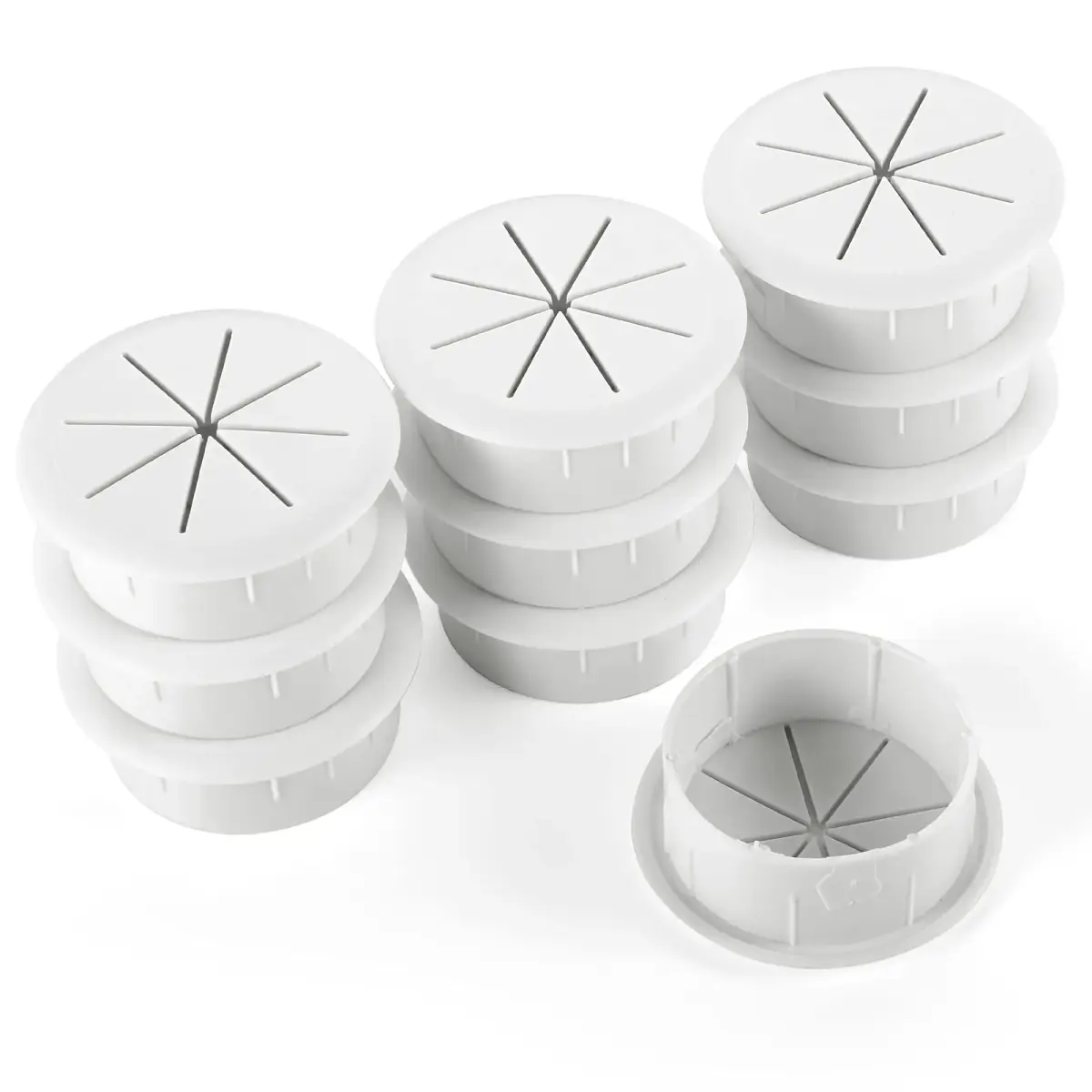 HYCC 2 Inch Flexible Desk Grommet - White | Effective Wire Organization - main product image