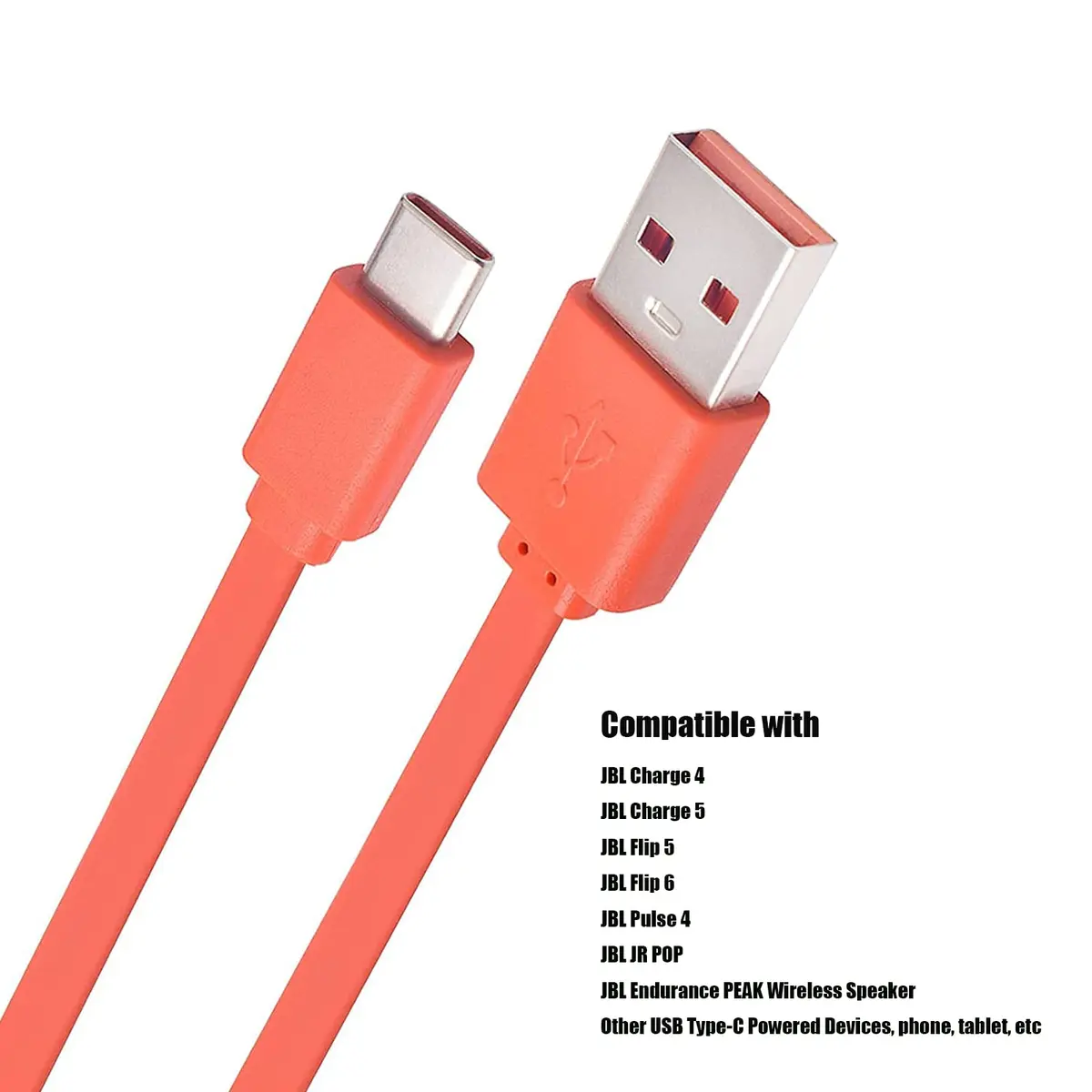 Alitutumao USB Type-C Charging Cable 1m (3.3ft) Orange | Fast Charging & Data Sync for JBL Speakers - view 2