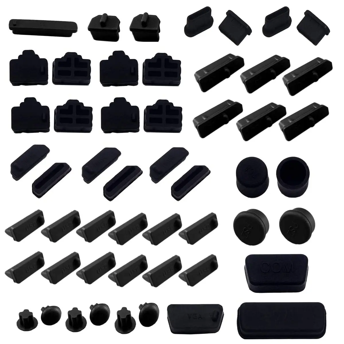 LampVPath 52 PCS Laptop Port Dust Plugs Set | Protects 13 Common Ports - main product image