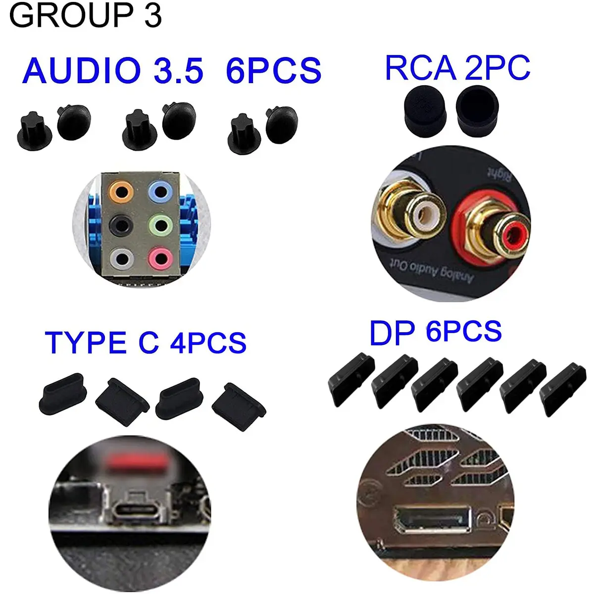 LampVPath 52 PCS Laptop Port Dust Plugs Set | Protects 13 Common Ports - view 4