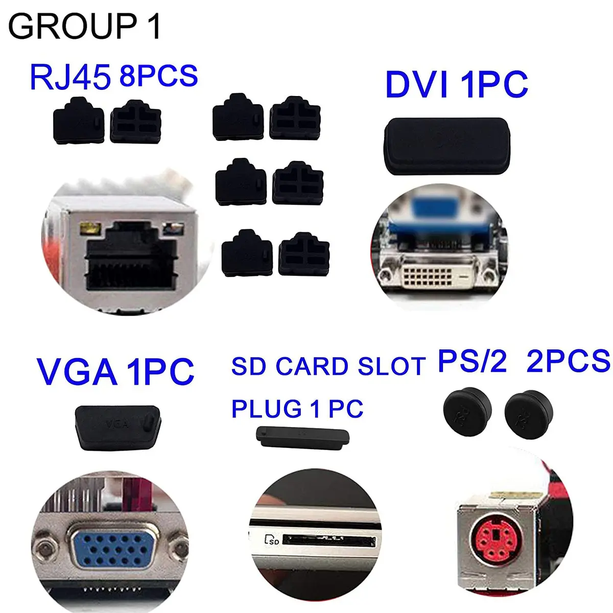 LampVPath 52 PCS Laptop Port Dust Plugs Set | Protects 13 Common Ports - view 2