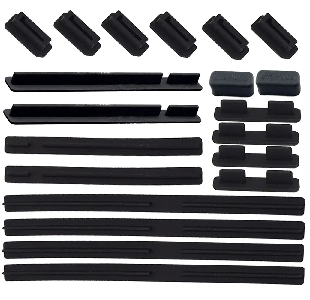 LampVPath Motherboard Anti-Dust Plugs Set | 20 PCS Silicone Port Covers for DDR, PCI, SATA, USB - main product image