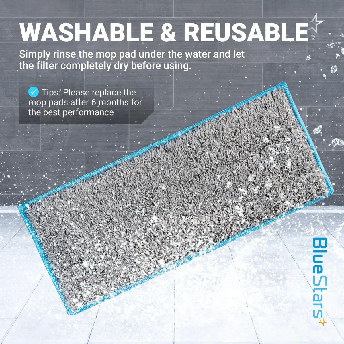 BlueStars Washable Wet Mopping Pads for iRobot Braava Jet m6 (4-Pack) | Microfiber Deep Clean Mop Pads - view 6