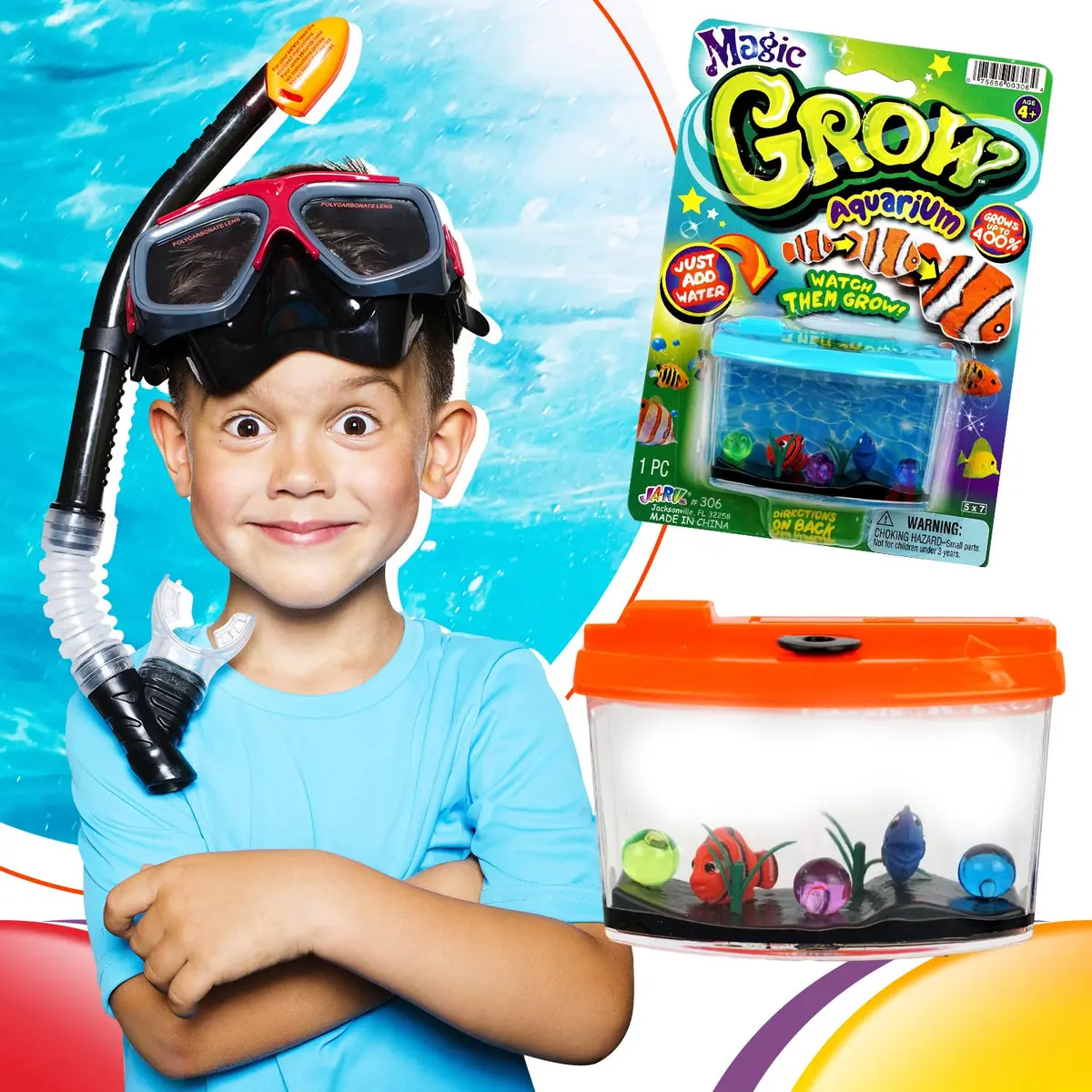JA-RU Magic Growing Fish Aquarium Toy for Kids - 2 Packs | Educational Sea Creatures - view 4