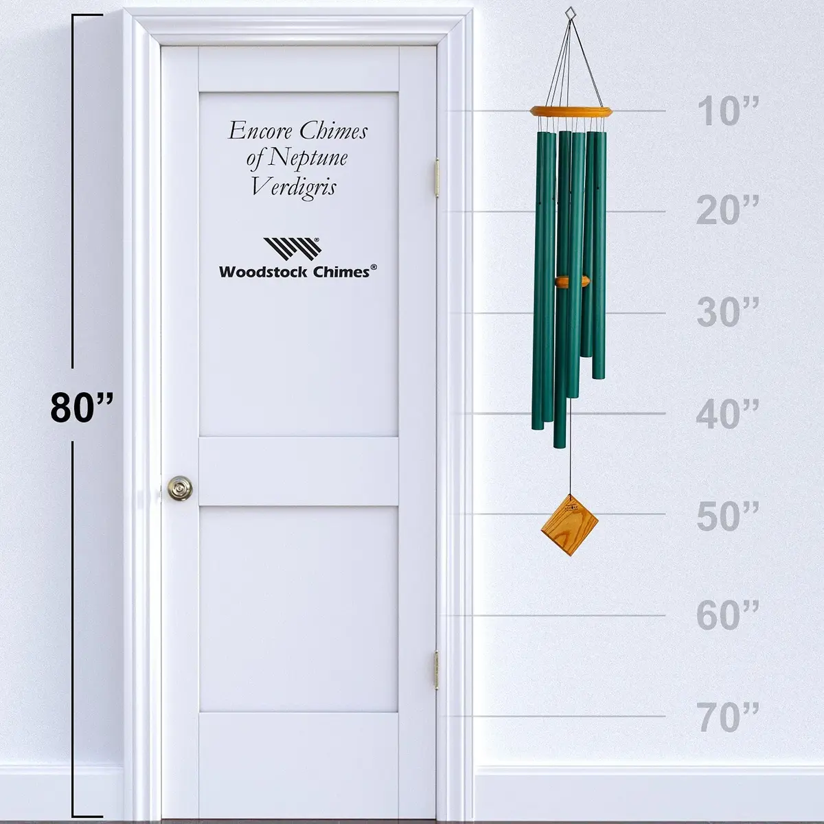 Woodstock Chimes Neptune Wind Chime 54" Verdigis Deep Tone Garden Decor - view 5