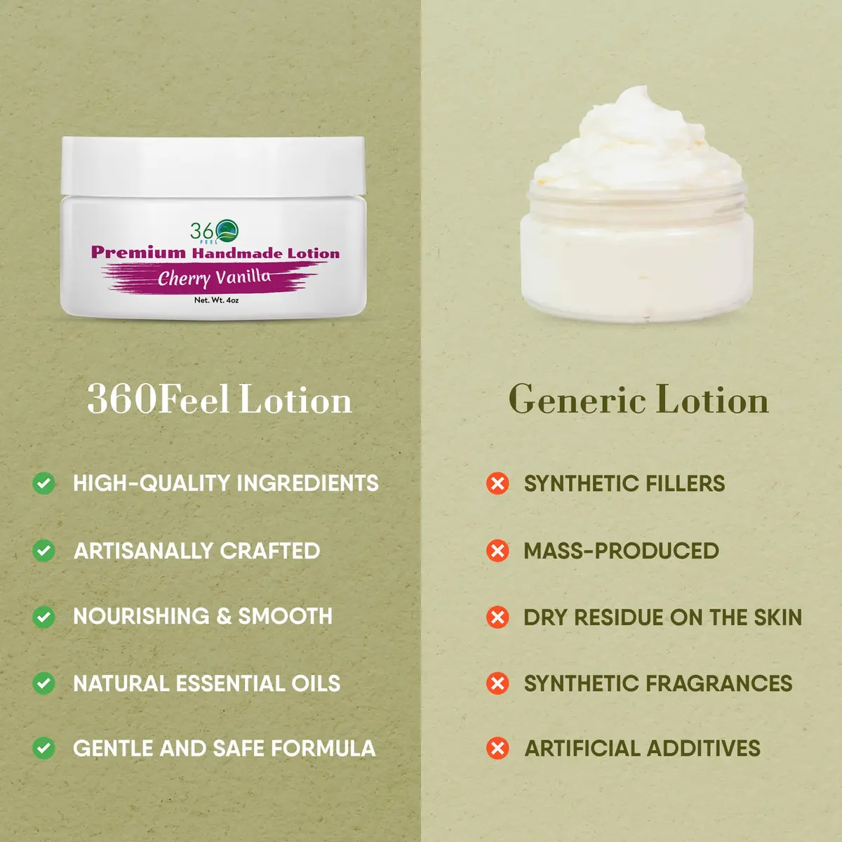 360Feel Cherry Vanilla Aroma Body Lotion 4 Fl Oz | Hydrates with Coconut & Olive Oil, Plant-Based, Non-Greasy, Sensitive Skin, All Day Use - view 6