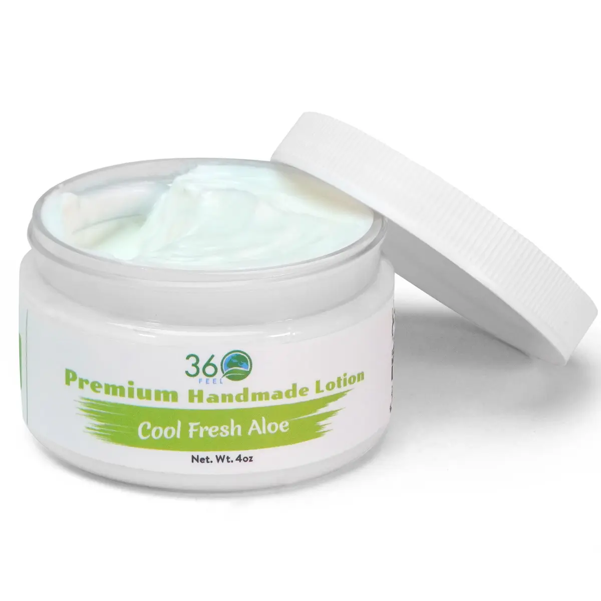 360Feel Aloe Body Lotion 4 Fl Oz | Hydrates with Coconut & Olive Oil, Non-Greasy, Sensitive Skin, All Day Use - main product image