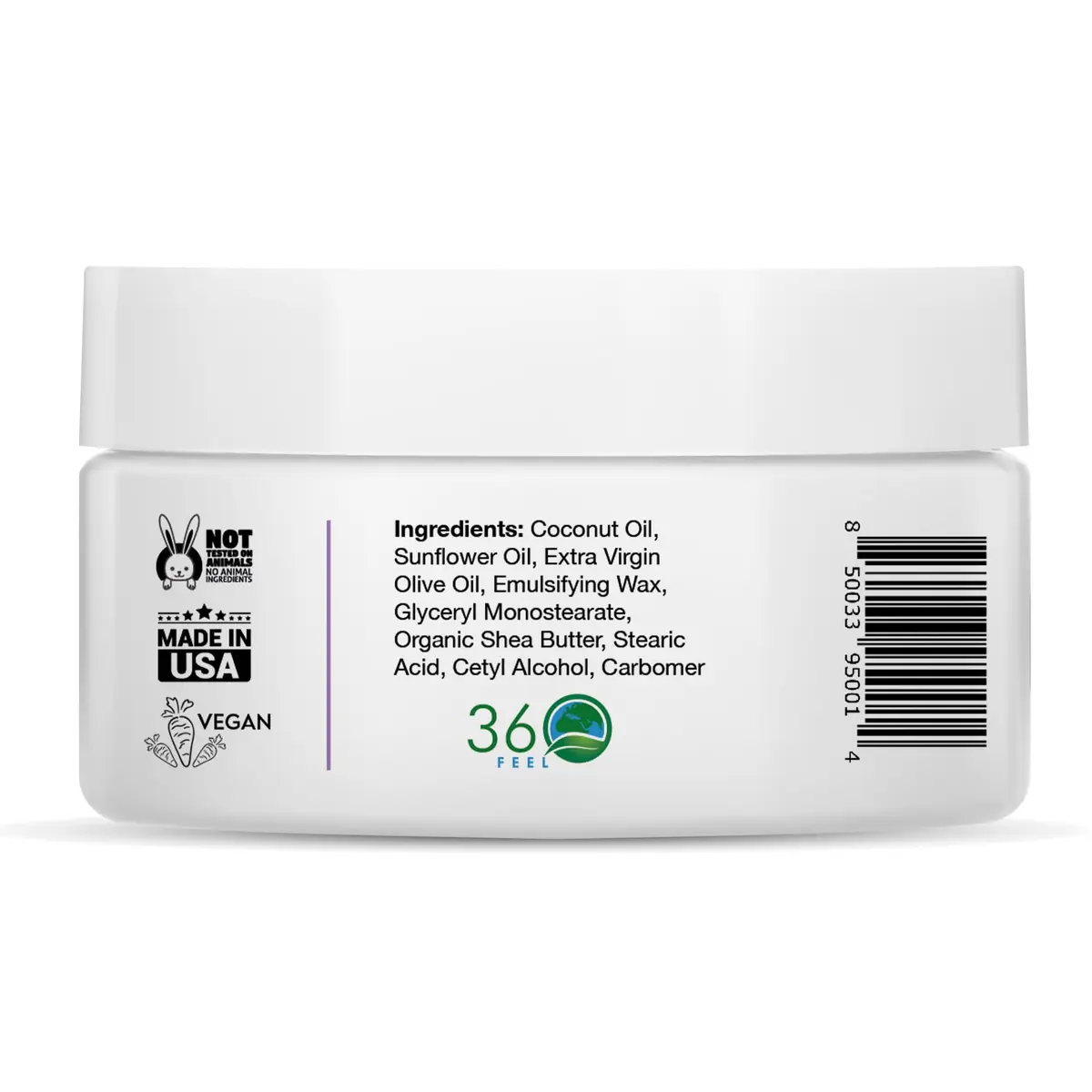 360Feel Lavender Patchouli Lotion - Hydrates with Coconut & Olive Oil, Plant-Based, Non-Greasy, Sensitive Skin, All Day Use - view 2