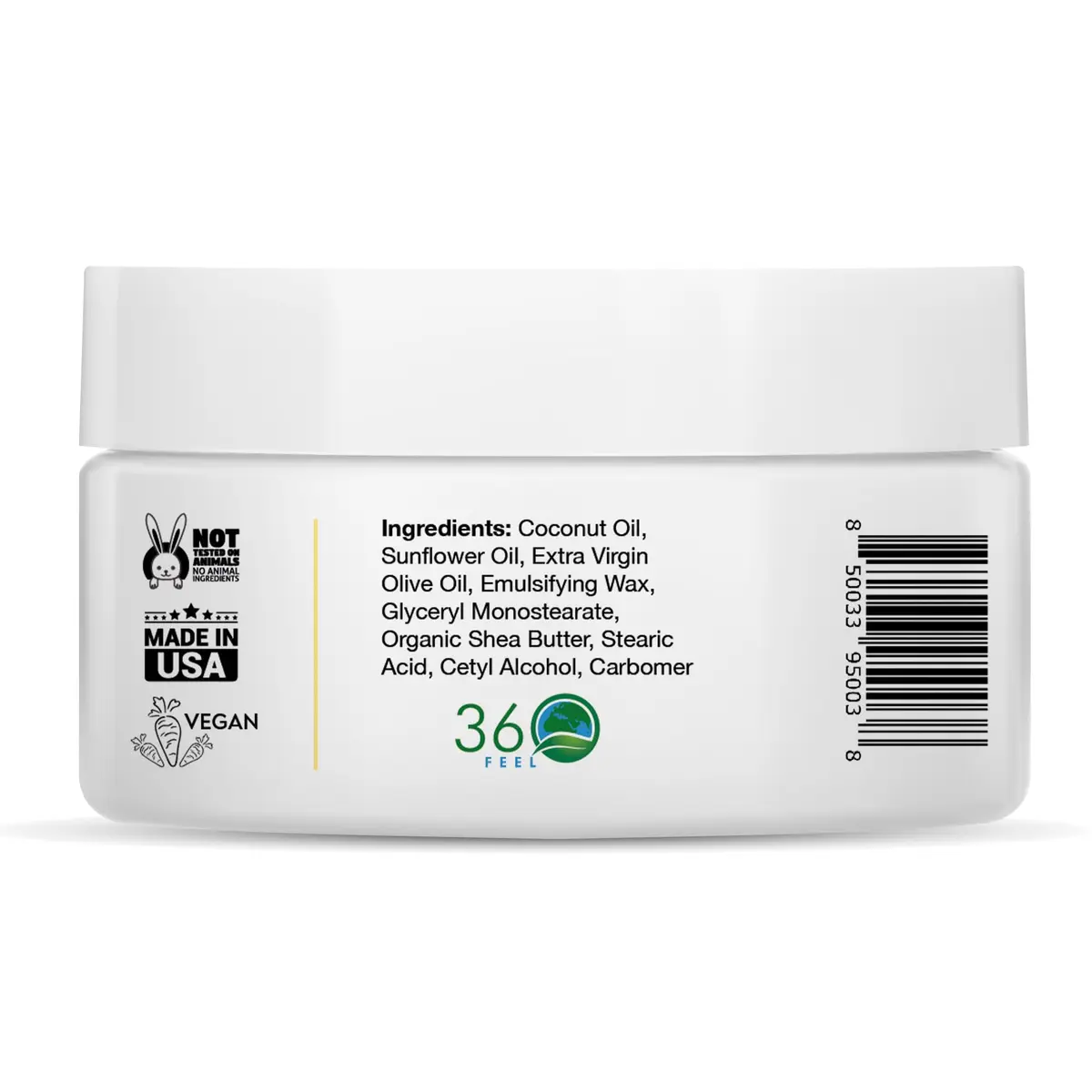 360Feel Lemon Coconut Body Lotion 4 Fl Oz | Hydrates with Coconut & Olive Oil, Plant-Based, Non-Greasy, Sensitive Skin, All Day Use - view 2
