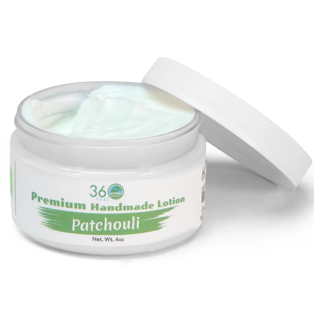 360Feel Patchouli Body Lotion 4 Fl Oz | Hydrates with Coconut & Olive Oil, Plant-Based, Sensitive Skin, All Day Use - main product image