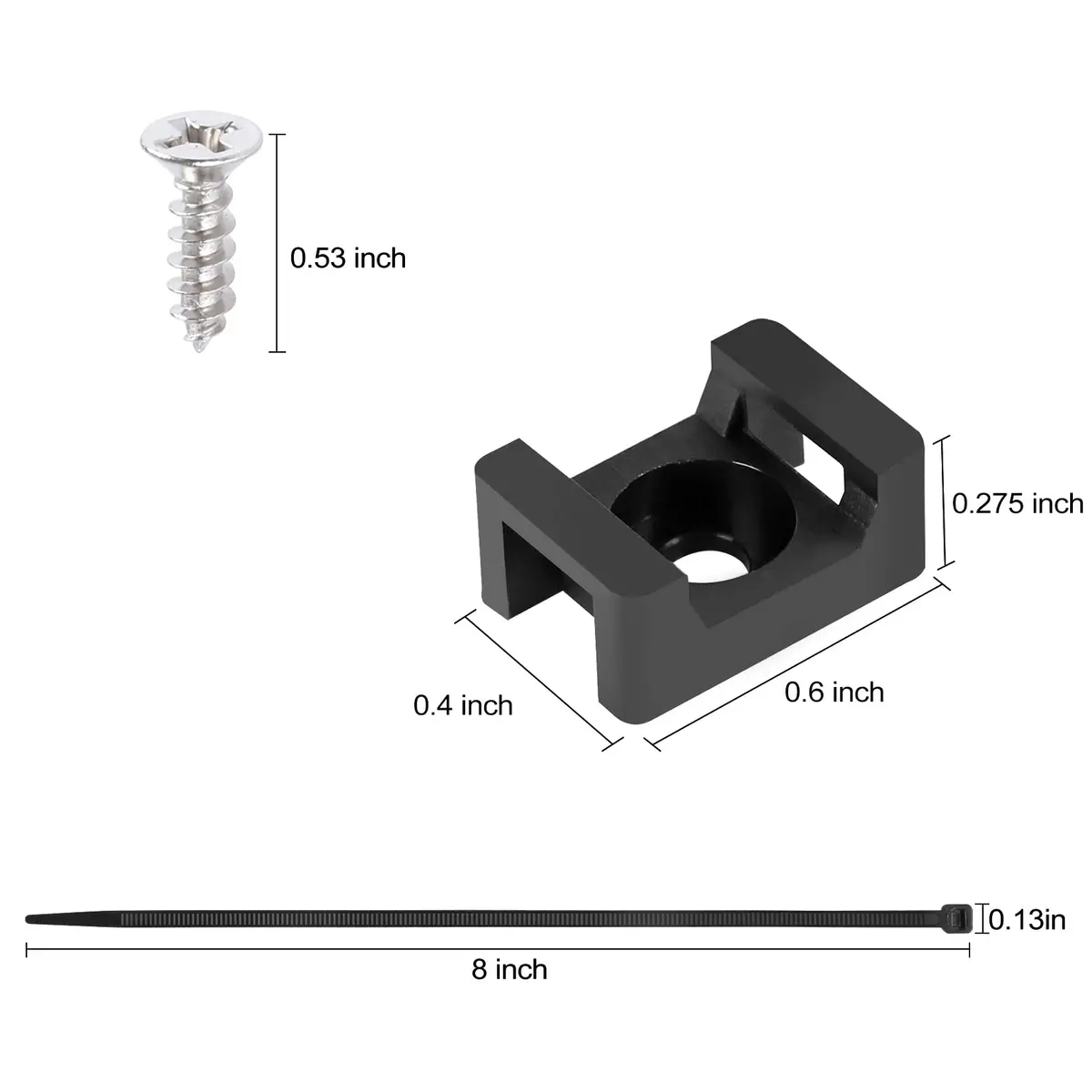 XHF Cable Zip Tie Saddle Mounts Base 8" Nylon Organizer Clamps Black | Heavy Duty & Indoor/Outdoor Use - view 2