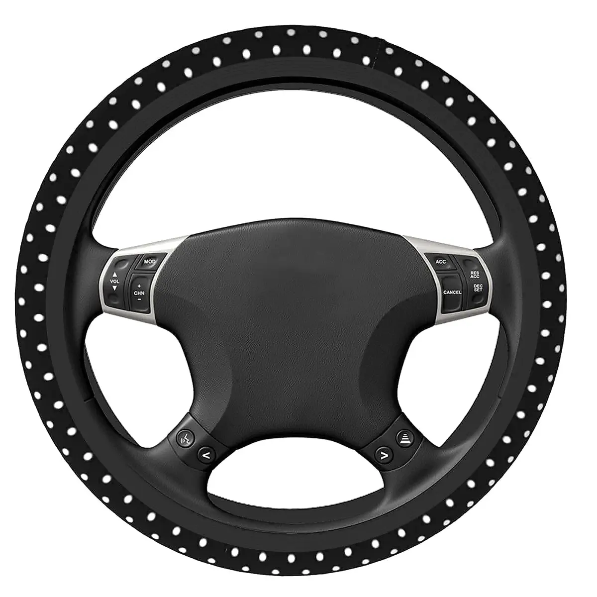 KUOAICY Black and White Polka Dot Steering Wheel Cover | Non Slip Neoprene 15 inch | Universal Fit for Women Men - view 6