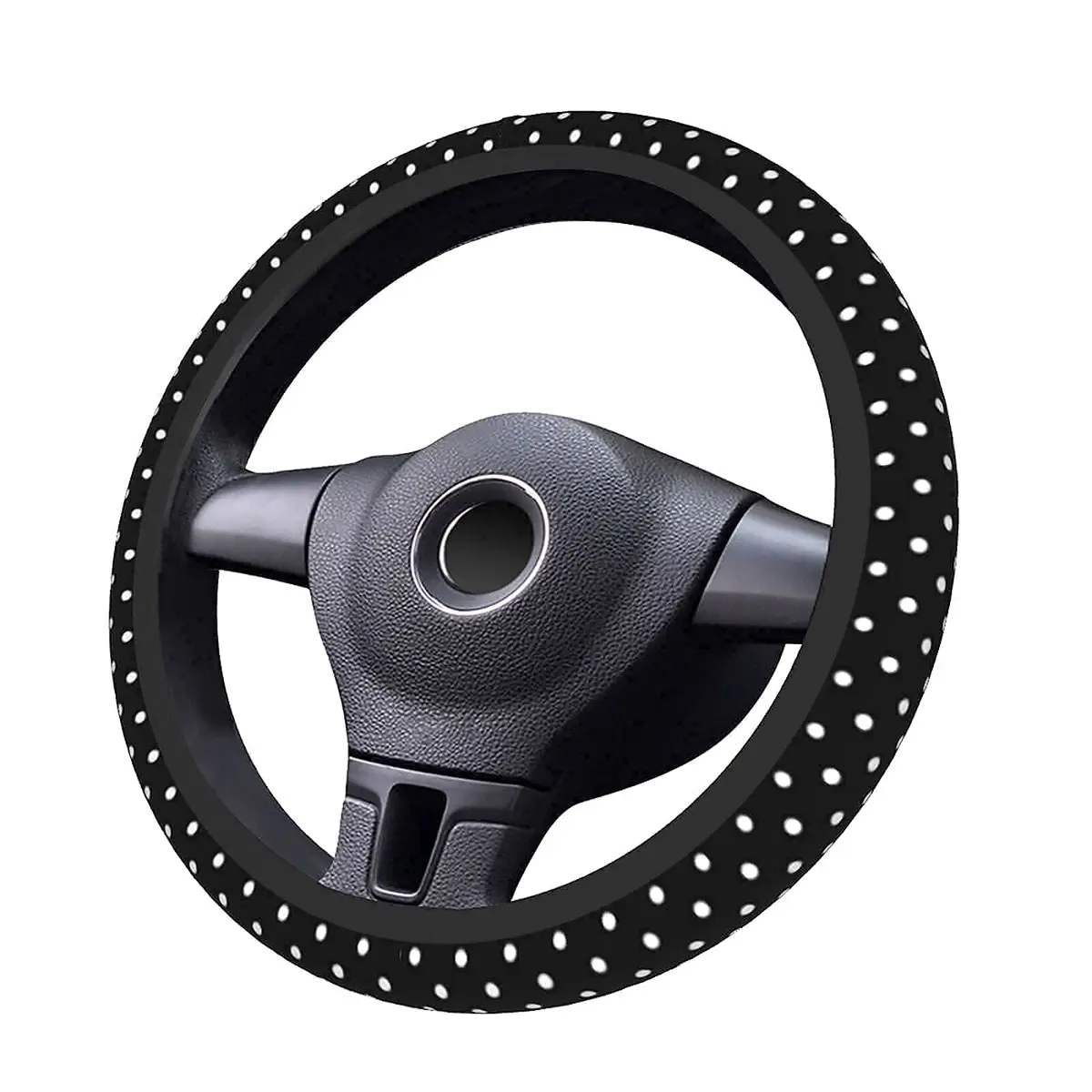 KUOAICY Black and White Polka Dot Steering Wheel Cover | Non Slip Neoprene 15 inch | Universal Fit for Women Men - view 7
