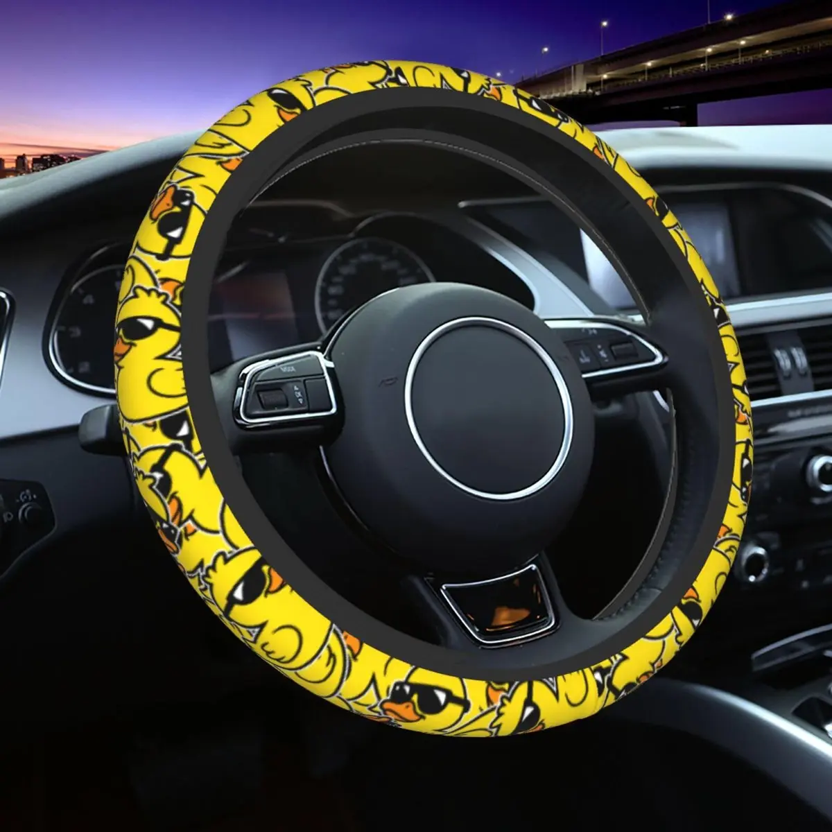 KUOAICY Duck Print Steering Wheel Cover 15 Inch | Breathable Neoprene Car Accessory - main product image