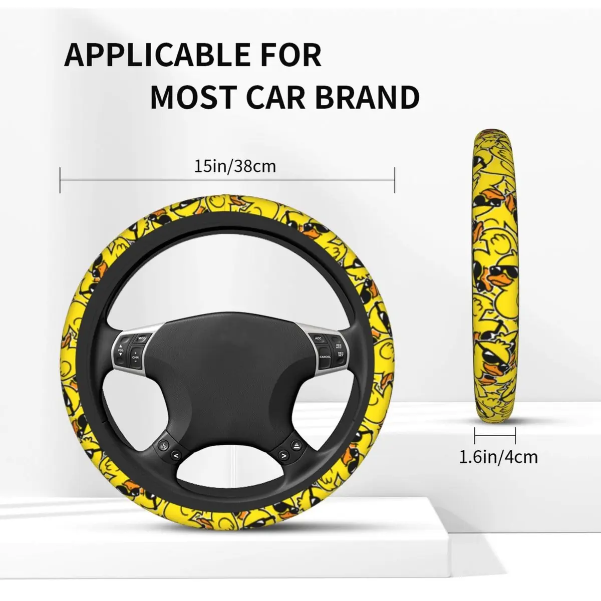 KUOAICY Duck Print Steering Wheel Cover 15 Inch | Breathable Neoprene Car Accessory - view 3