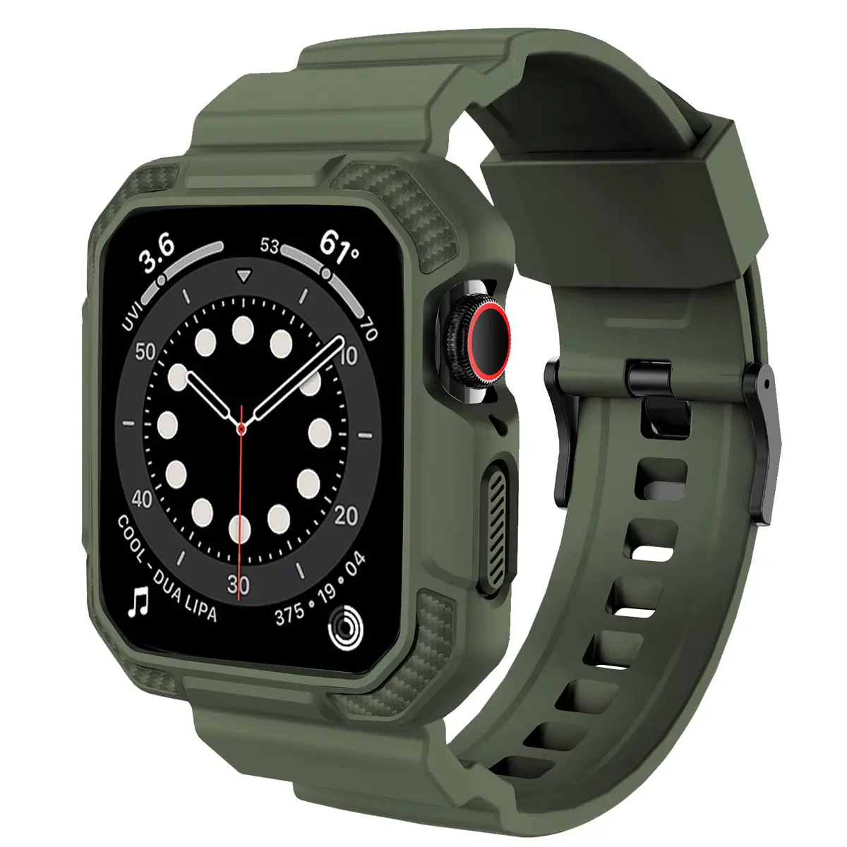 OROBAY Shockproof Rubber Band with Case for Apple Watch 45mm/44mm/42mm | Military Style - main product image