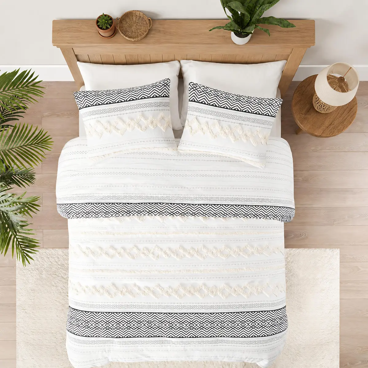 Hyde Lane King Size Comforter Set, Boho Tufted Ivory | All-Season Cotton & Down-Alternative - view 5