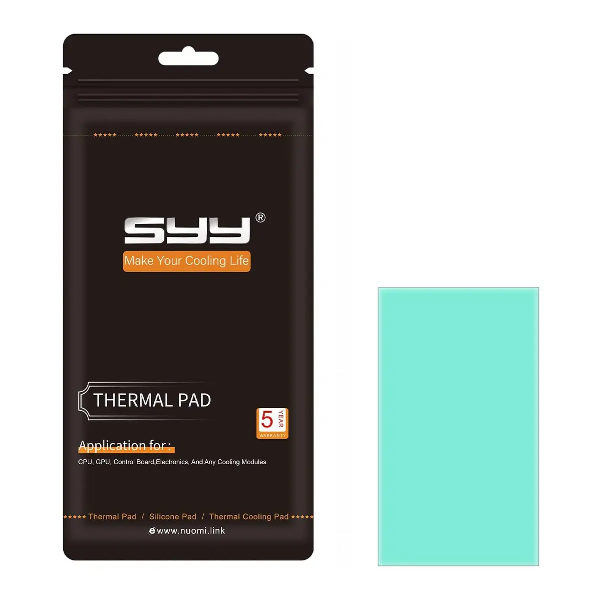 SYY Silicone Thermal Pad 80x40x1.5mm | High Conductivity, Easy Cut, Durable for CPU GPU SSD - main product image