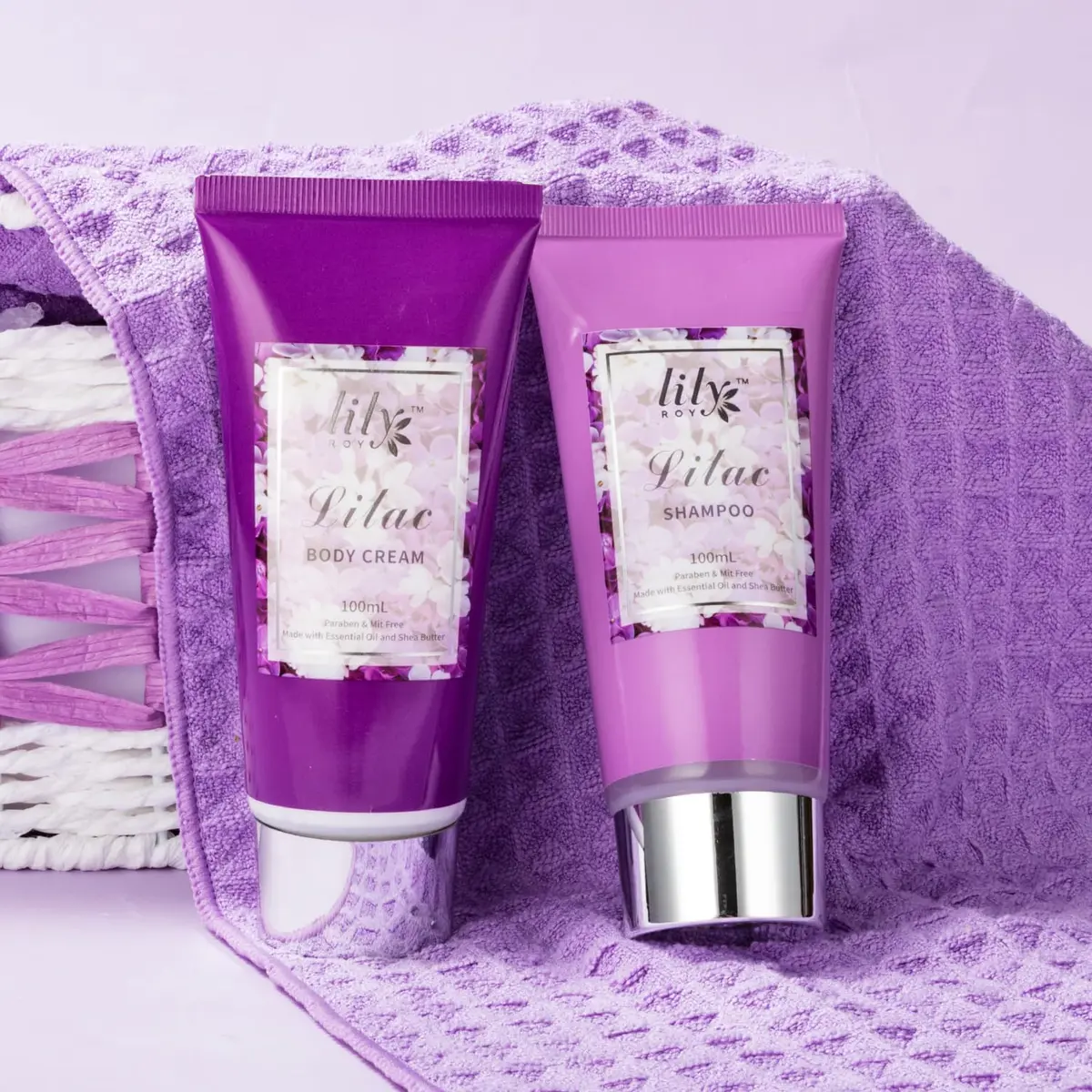 LILY ROY 17-Piece Spa Gift Set | Lavender Lilac Scent, Reusable Basket, Sulfate-Free, Cruelty-Free, Perfect for Women - view 5