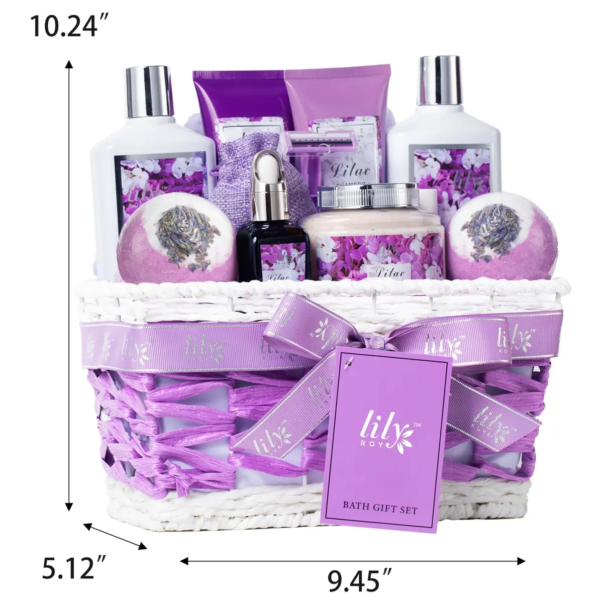 LILY ROY 17-Piece Spa Gift Set | Lavender Lilac Scent, Reusable Basket, Sulfate-Free, Cruelty-Free, Perfect for Women - view 8