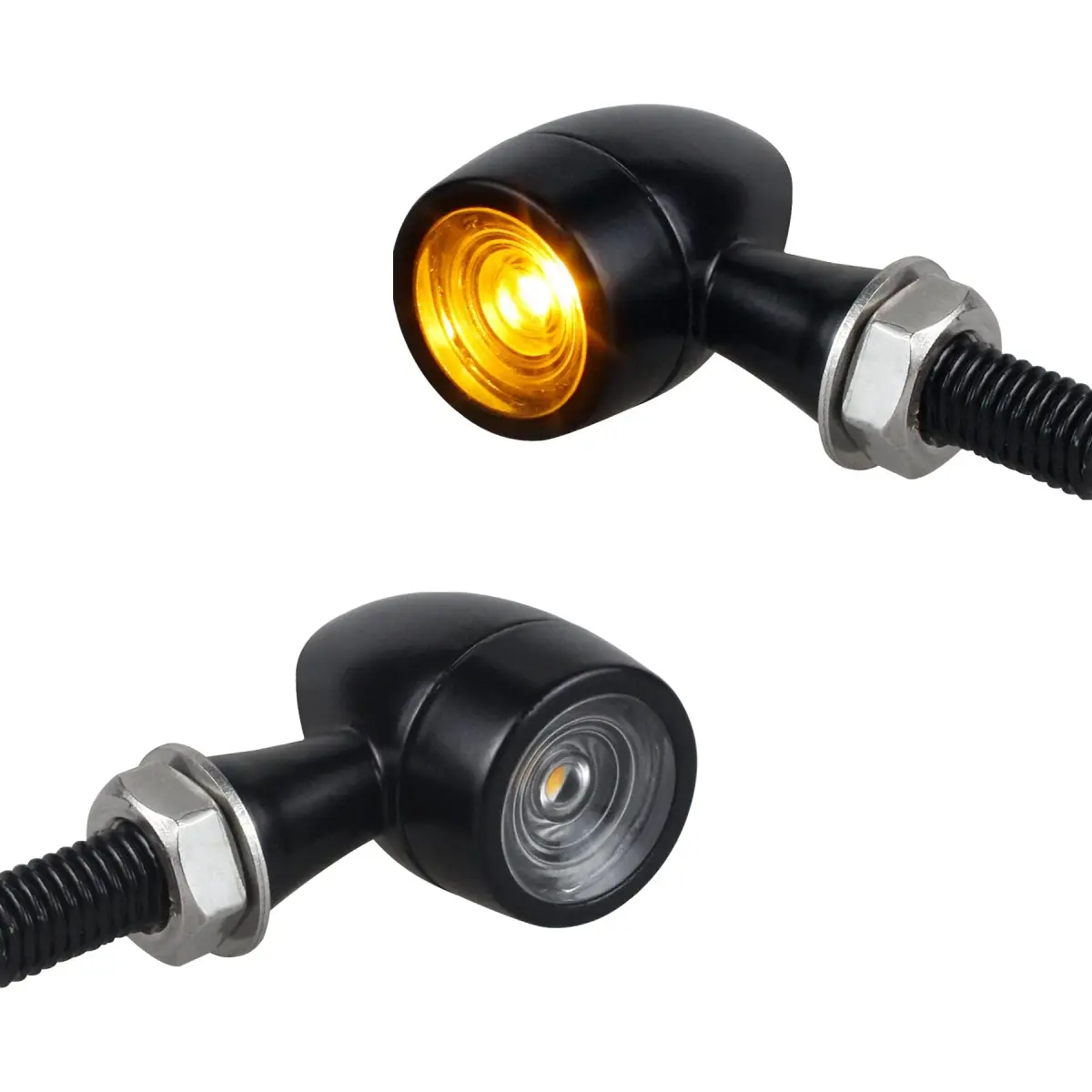 QUASCO Mini LED Motorcycle Turn Signal Lights with 8mm Mounting Bolt | Amber Light, Universal Fit for 12V DC Systems - main product image