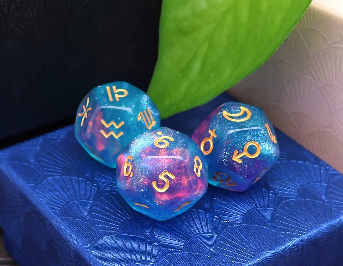 CREEBUY Astrology Dice 3 Pieces | Polyhedral Constellation Divination Astro Dice Large - view 4